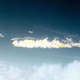 Following the mid-air collision, Joe Walker’s F-104 Starfighter erupts in flames. Note the missing and damaged vertical stabilizers on the Valkyrie. (US Air Force)